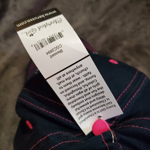 Cherished Girl "Blessed" Womens Baseball Cap Blue/Pink 100% Cotton - Picture 4 of 9